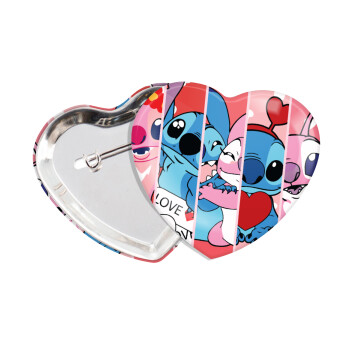 Lilo & Stitch Love, Κονκάρδα παραμάνα καρδιά (57x52mm)