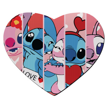 Lilo & Stitch Love, Mousepad heart 23x20cm