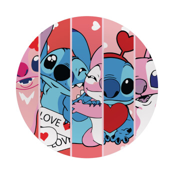 Lilo & Stitch Love, Mousepad Round 20cm