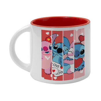 Lilo & Stitch Love, Κούπα κεραμική 400ml Λευκή/Κόκκινη