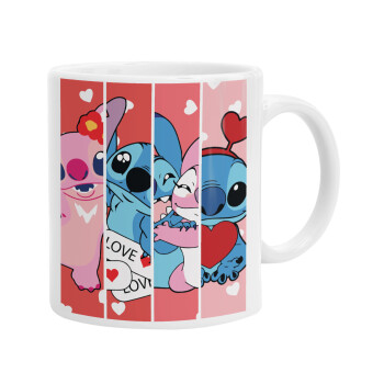 Lilo & Stitch Love, Ceramic coffee mug, 330ml (1pcs)