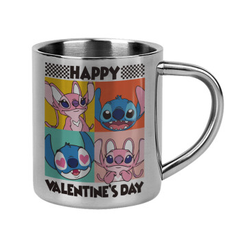 Lilo & Stitch Happy valentines day, Mug Stainless steel double wall 300ml