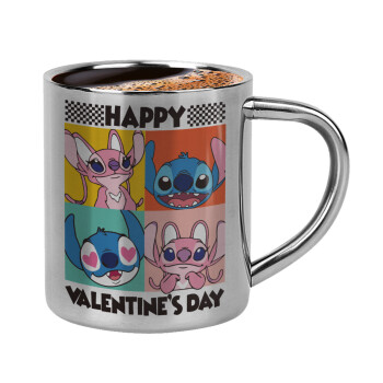 Lilo & Stitch Happy valentines day, Κουπάκι μεταλλικό διπλού τοιχώματος για espresso (220ml)