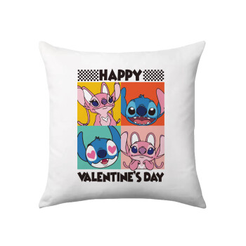 Lilo & Stitch Happy valentines day, Sofa cushion 40x40cm includes filling