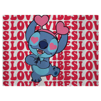 Lilo & Stitch Love vibes, Επιφάνεια κοπής γυάλινη (38x28cm)