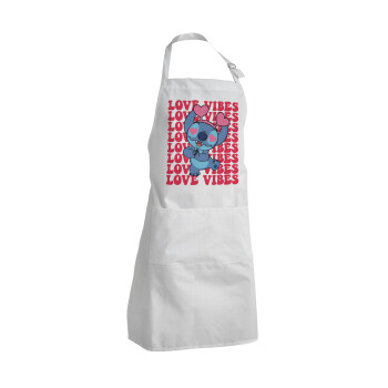 Lilo & Stitch Love vibes, Adult Chef Apron (with sliders and 2 pockets)