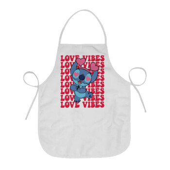 Lilo & Stitch Love vibes, Chef Apron Short Full Length Adult (63x75cm)