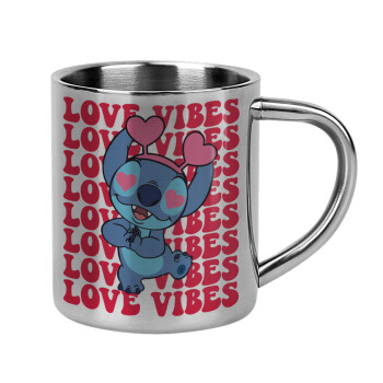 Lilo & Stitch Love vibes, Mug Stainless steel double wall 300ml