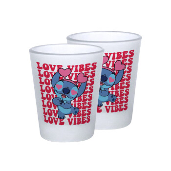 Lilo & Stitch Love vibes, Σφηνοπότηρα γυάλινα 45ml του πάγου (2 τεμάχια)