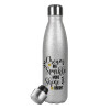 Metallic Glitter Silver Thermos Flask (Stainless steel), double-walled, 500ml