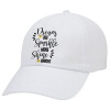 Adult Baseball Cap White 5-panel (POLYESTER, ADULT, UNISEX, ONE SIZE)