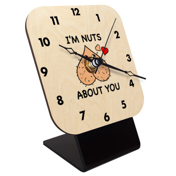 I'm Nuts About You, Επιτραπέζιο ρολόι σε φυσικό ξύλο (10cm)