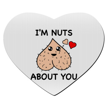 I'm Nuts About You, Mousepad heart 23x20cm