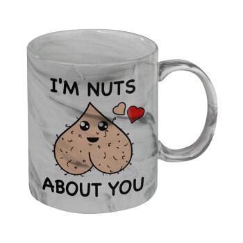 I'm Nuts About You, Mug ceramic marble style, 330ml