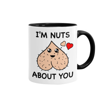 I'm Nuts About You, Mug colored black, ceramic, 330ml