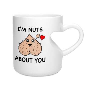 I'm Nuts About You, Κούπα καρδιά λευκή, κεραμική, 330ml