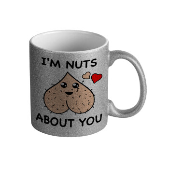 I'm Nuts About You, Κούπα Ασημένια Glitter που γυαλίζει, κεραμική, 330ml