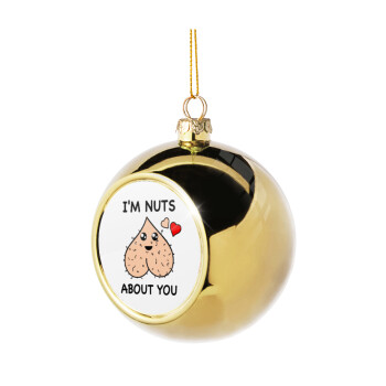 I'm Nuts About You, Golden Christmas tree ball ornament 8cm