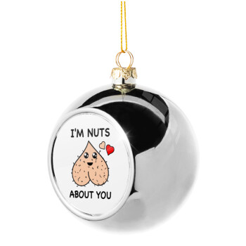 I'm Nuts About You, Χριστουγεννιάτικη μπάλα δένδρου Ασημένια 8cm