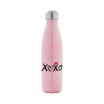 xoxo, Μεταλλικό παγούρι θερμός Ροζ Ιριδίζον (Stainless steel), διπλού τοιχώματος, 500ml