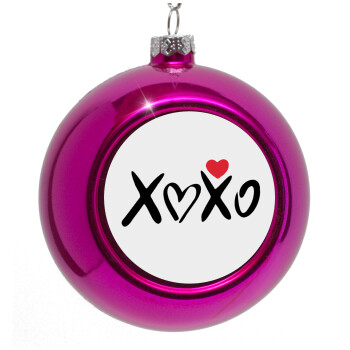 xoxo, Purple Christmas tree ornament bauble 8cm