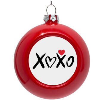 xoxo, Red Christmas tree ornament bauble 8cm