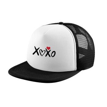 xoxo, Child's Soft Trucker Hat with BLACK/WHITE Mesh (POLYESTER, CHILD, ONE SIZE)