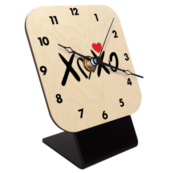 xoxo, Επιτραπέζιο ρολόι σε φυσικό ξύλο (10cm)