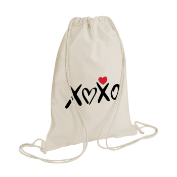xoxo, Τσάντα πλάτης πουγκί GYMBAG natural (28x40cm)