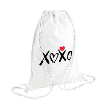 xoxo, Τσάντα πλάτης πουγκί GYMBAG λευκή (28x40cm)