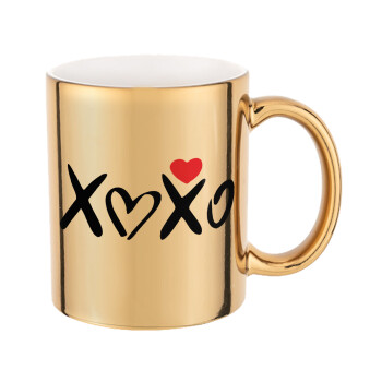 xoxo, Mug ceramic, gold mirror, 330ml