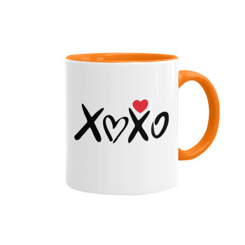 xoxo, Mug colored orange, ceramic, 330ml