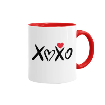 xoxo, Mug colored red, ceramic, 330ml