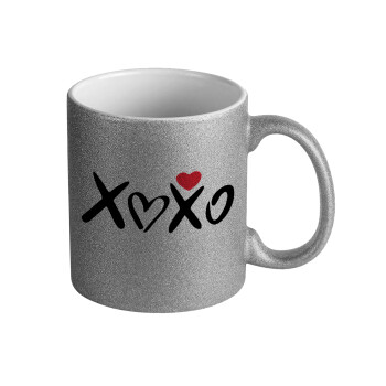 xoxo, Κούπα Ασημένια Glitter που γυαλίζει, κεραμική, 330ml