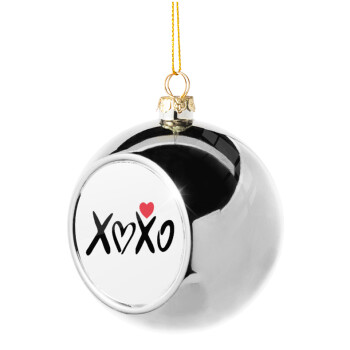 xoxo, Χριστουγεννιάτικη μπάλα δένδρου Ασημένια 8cm