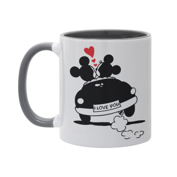 Love Car, Mug colored grey, ceramic, 330ml