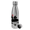 Metallic water bottle, stainless steel, 750ml