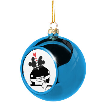 Love Car, Χριστουγεννιάτικη μπάλα δένδρου Μπλε 8cm