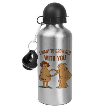 I want to grow old with you, Metallic water jug, Silver, aluminum 500ml