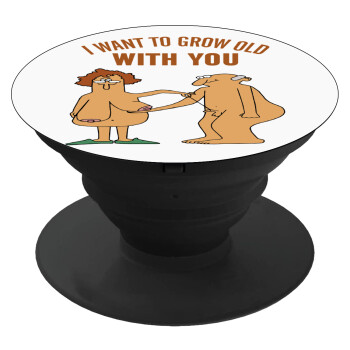 I want to grow old with you, Phone Holders Stand  Black Hand-held Mobile Phone Holder