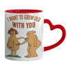 Mug heart red handle, ceramic, 330ml