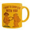 Ceramic coffee mug yellow, 330ml (1pcs)