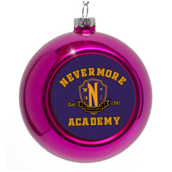 Wednesday Nevermore Academy University, Purple Christmas tree ornament bauble 8cm