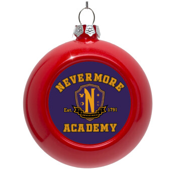 Wednesday Nevermore Academy University, Red Christmas tree ornament bauble 8cm