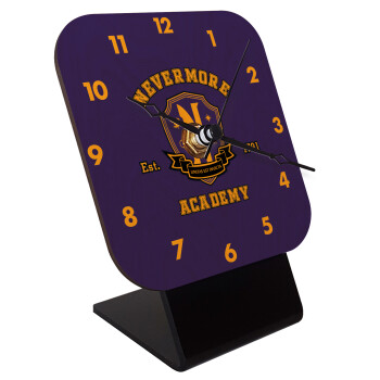 Wednesday Nevermore Academy University, Επιτραπέζιο ρολόι σε φυσικό ξύλο (10cm)