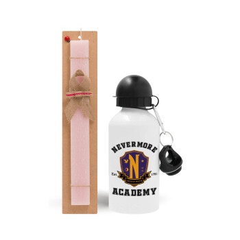 Wednesday Nevermore Academy University, Easter Set, metallic aluminum bottle (500ml) & aromatic flat Easter candle (30cm) (PINK)