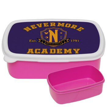 Wednesday Nevermore Academy University, ΡΟΖ παιδικό δοχείο φαγητού (lunchbox) πλαστικό (BPA-FREE) Lunch Βox M18 x Π13 x Υ6cm