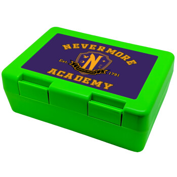 Wednesday Nevermore Academy University, Παιδικό δοχείο κολατσιού ΠΡΑΣΙΝΟ 185x128x65mm (BPA free πλαστικό)