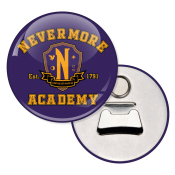 Wednesday Nevermore Academy University, Μαγνητάκι και ανοιχτήρι μπύρας στρογγυλό διάστασης 5,9cm