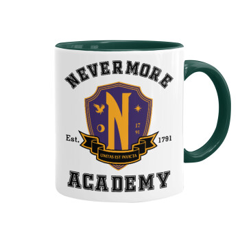 Wednesday Nevermore Academy University, Κούπα χρωματιστή πράσινη, κεραμική, 330ml